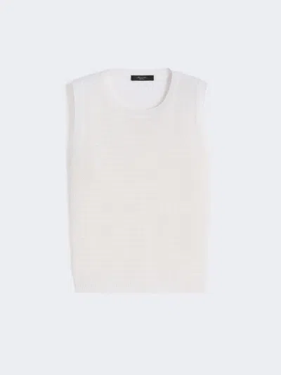 Max Mara Linen Yarn Waistcoat In White