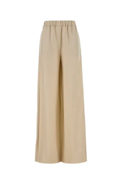 Max Mara Linen-silk Wide-leg Pant In Beige O Tan