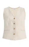 Max Mara Beige Linen And Cable Knit Mxmcalibri Vest In Neutral