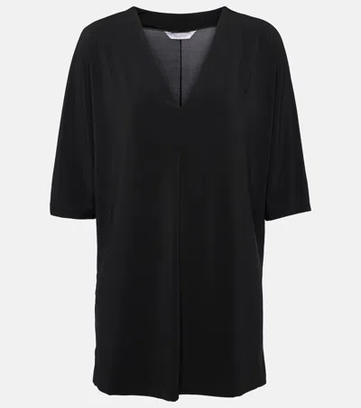 Max Mara Linfa Jersey Crêpe Top In Black