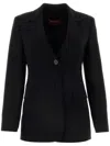 Max Mara Single-breasted Blazer In Black Wool In Black
