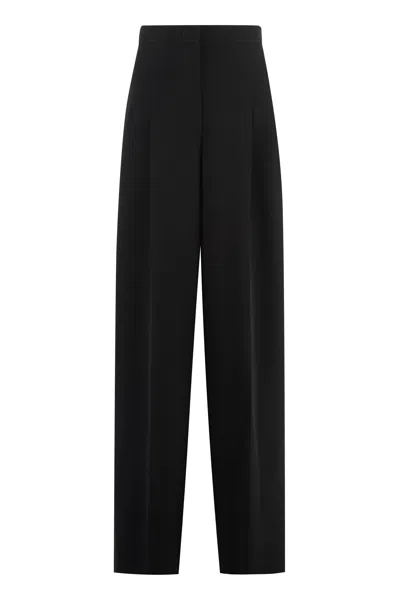 Max Mara Lino Crêpe Trousers In Black
