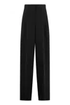 Max Mara Navigli Viscose Blend Trouser With Sequins In Black