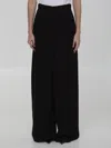 Max Mara Pleated Velvet Trousers In Black