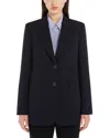 Max Mara Tailored Jacket Linz Notched Lapels Buttons In Blue
