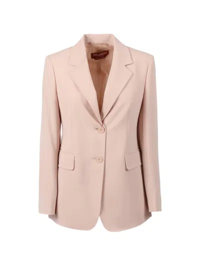 Max Mara Linz Buttoned Blazer In Pink