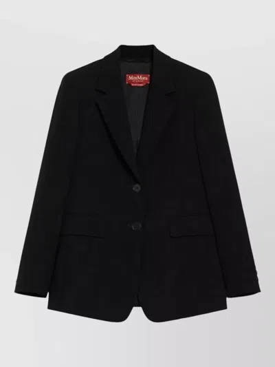 Max Mara Linz Tailored Jacket Long Sleeves Lapels In Black