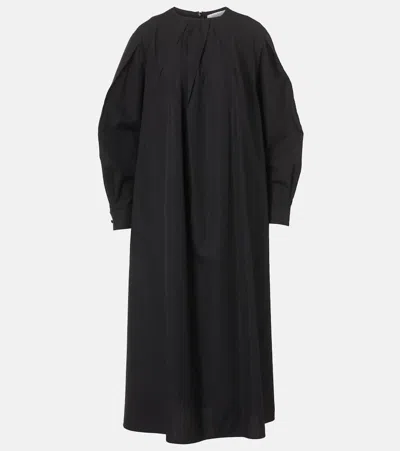 Max Mara Liriche Cotton Poplin Midi Dress In Black