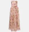 Max Mara Fancy Organza Bustier Dress In Multicoloured