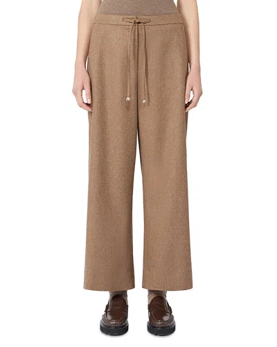 Max Mara Livio Drawstring Trousers In Brown