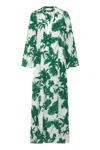 Max Mara Studio Livrea Printed Silk Dress In Green