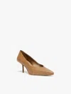 Max Mara Penn Embossed Leather Pumps In Tobacco