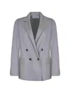 Max Mara Locarno Double-breasted Jacket In Gray