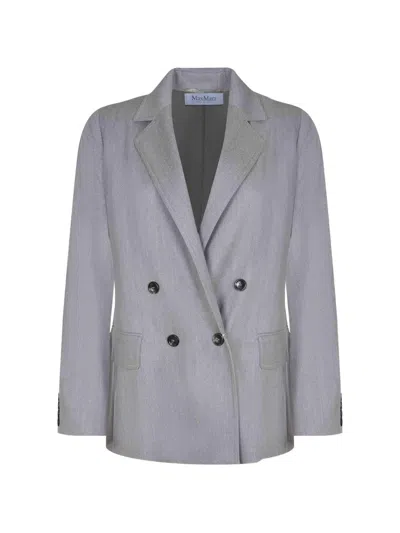 Max Mara Locarno Double-breasted Jacket In Gray