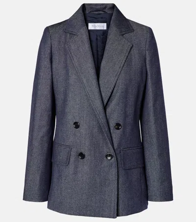 Max Mara Locarno Virgin Wool Jacket In Blue