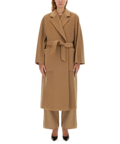 Max Mara Locri Coat In Brown