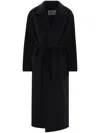 Max Mara Blue Cashmere Oversized Coat In Black