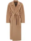 Max Mara Cashmere Robe Style Coat With Eight In Brown