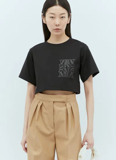 Max Mara Logo Applique Crop Top In Black