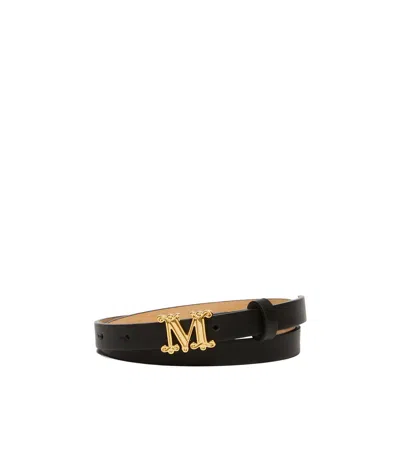 Max Mara Logo Belt In Black