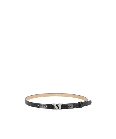 Max Mara Logo Belt In Black