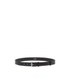 Max Mara Long Leather Belt In Black