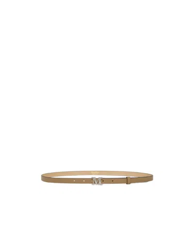 Max Mara Logo Belt In Brown
