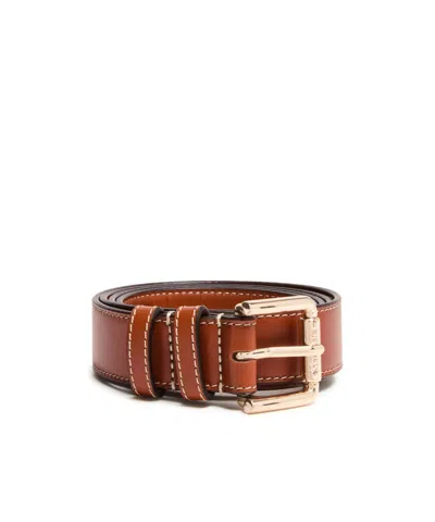 Max Mara Logo Belt In Green
