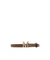 Max Mara M-logo Leather Belt In Brown
