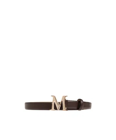 Max Mara Logo Belt In Brown