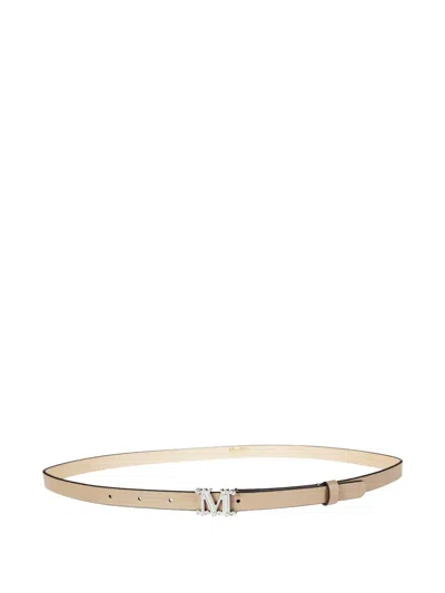 Max Mara Logo Belt In Neutral