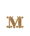 Max Mara Monogram Brooch With Crystals