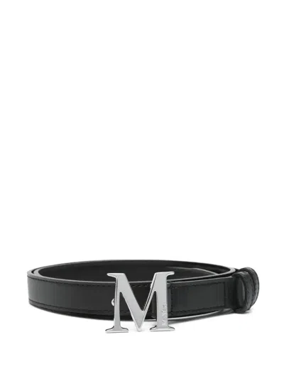 Max Mara Logo-buckle Belt In Black