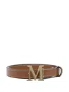 Max Mara Logo-buckle Belt In Brown