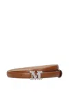 Max Mara Logo-buckle Leather Belt In Brown