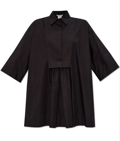 Max Mara Logo Button Detailed Mini Dress In Black