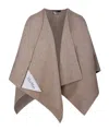 Max Mara Logo-patch Asymmetric Cape In Gray