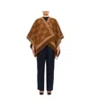 Max Mara Frine Logo Wool Cape In Brown