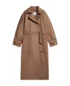 Max Mara Logo Cashmere Coat In Brown