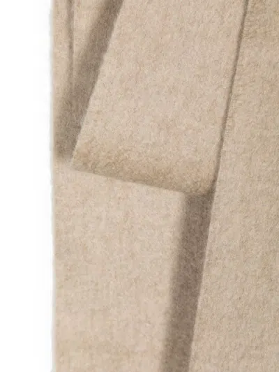 Max Mara Logo Cashmere Scarf In Beige