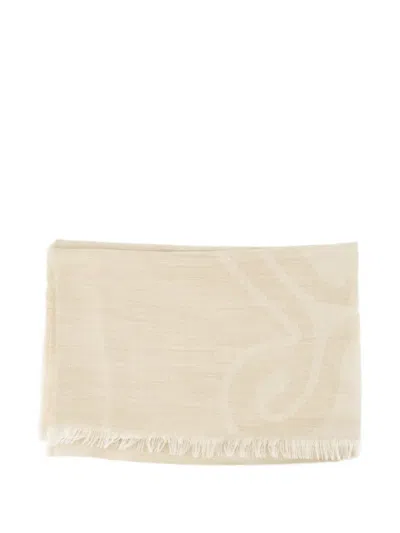 Max Mara Logo Cashmere Scarf In Orange