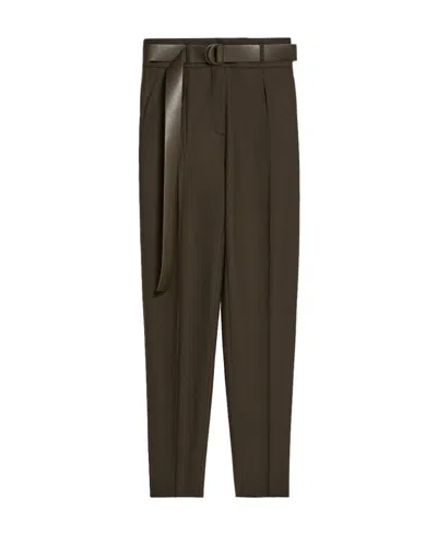 Max Mara Logo Casual Pants In Green