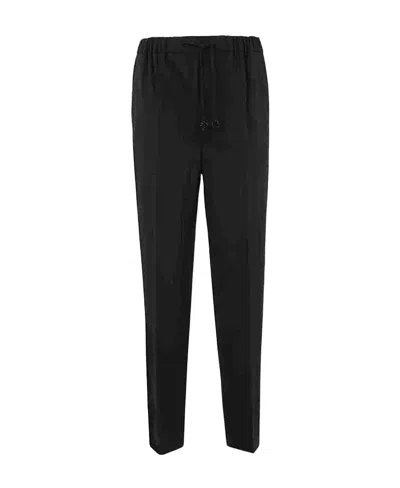 Max Mara Logo Casual Pants In Black