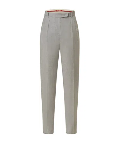 Max Mara Logo Casual Pants In Gray