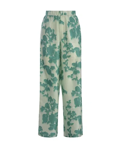 Max Mara Logo Casual Pants In Green