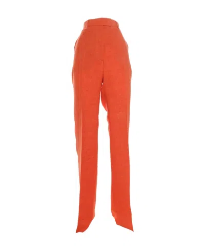Max Mara Logo Casual Pants In Orange