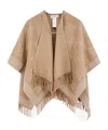 Max Mara Woman Cape Camel Size Onesize Virgin Wool In Brown