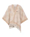 Max Mara Logo Wool Cape In Nude