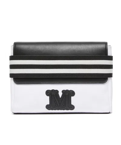 Max Mara Logo Clutch In Black