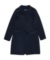 Max Mara Logo Coat In Blue